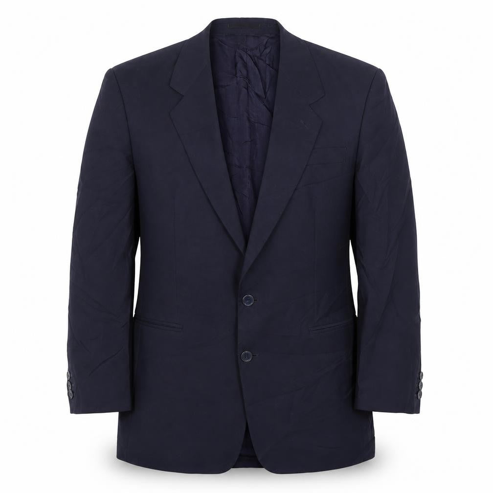 Front view of Scott Damel men’s blue jacket blazer, size 40