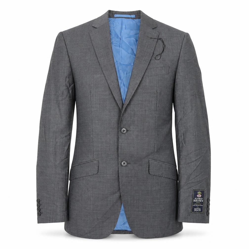Front view of Marks & Spencer men’s grey jacket blazer, size 36