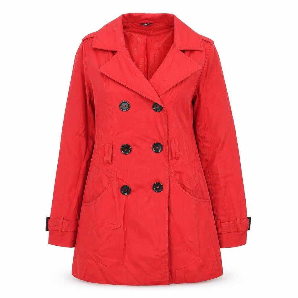 Front view of H&M women’s red jacket coat, size UK 10