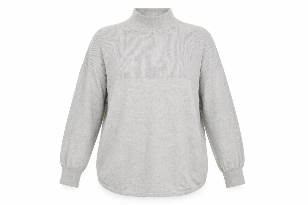 Front view of ASOS women’s grey jumper, size UK 12