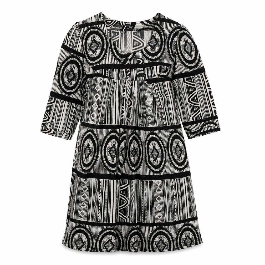 Front view of izabel women’s black colourblock a-line, size UK 10