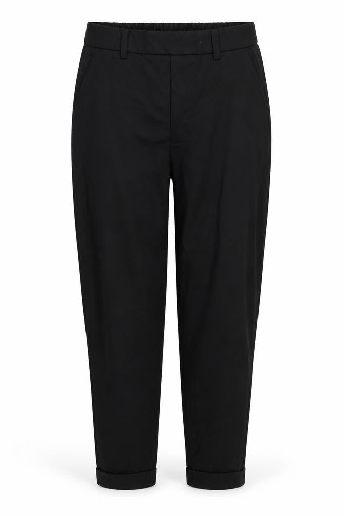 Front view of Savioa women’s black trousers, size UK 8, 26-inch leg