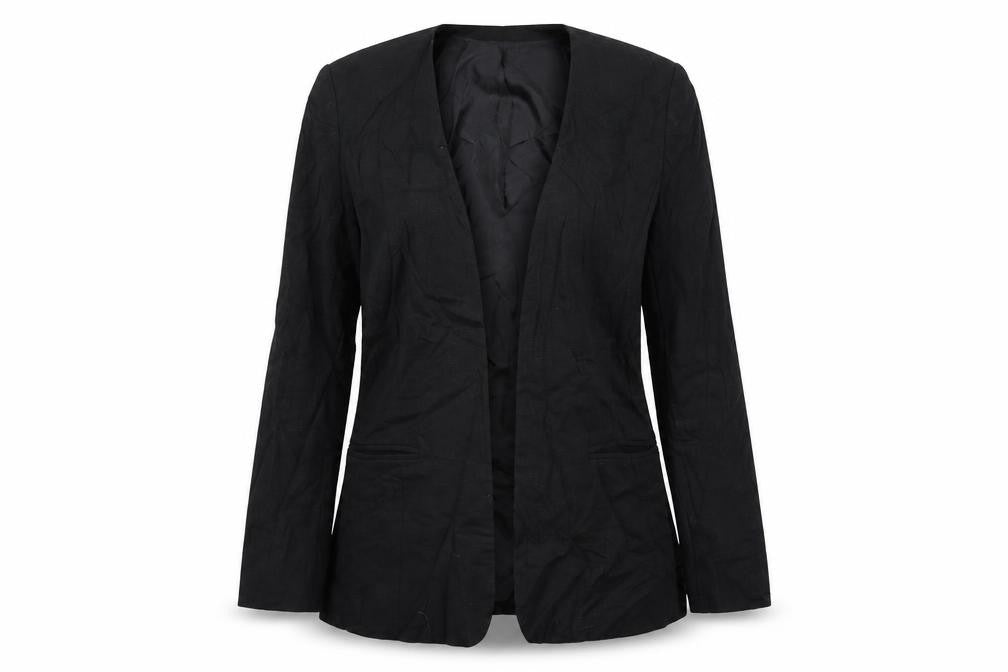 Front view of ASOS women’s black jacket blazer, size UK 8