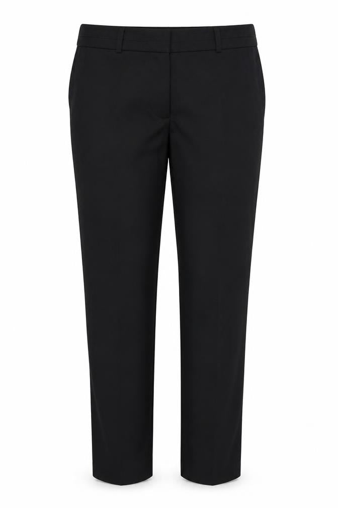 Front view of New Look women’s black trousers, size UK 10, 28-inch leg