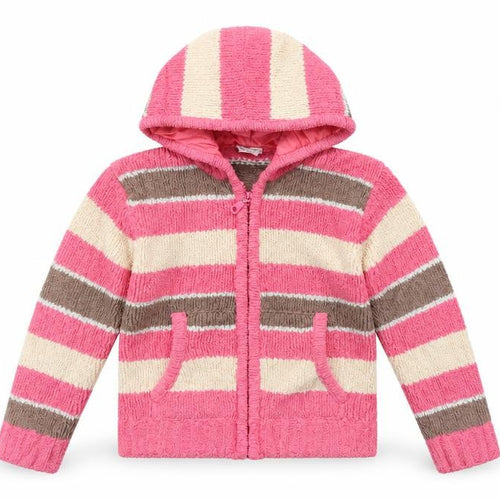 Girl2Girl Girls Orange Striped  Full Zip Jumper Size 4-5 Years