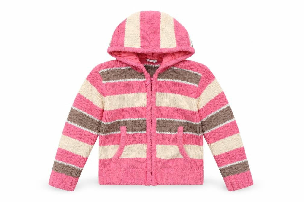 Girl2Girl Girls Orange Striped  Full Zip Jumper Size 4-5 Years