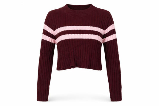 Front view of PRETTYLITTLETHING women’s red jumper, size UK 12