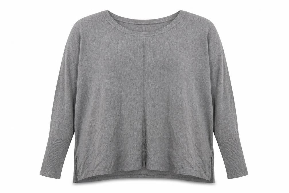 Front view of H&M women’s grey jumper, size M