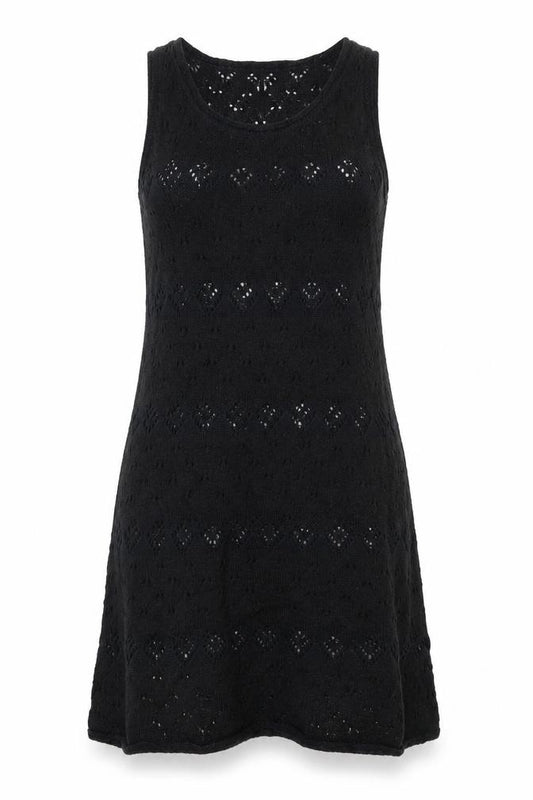 Front view of Not Shy women’s black tank dress, size S