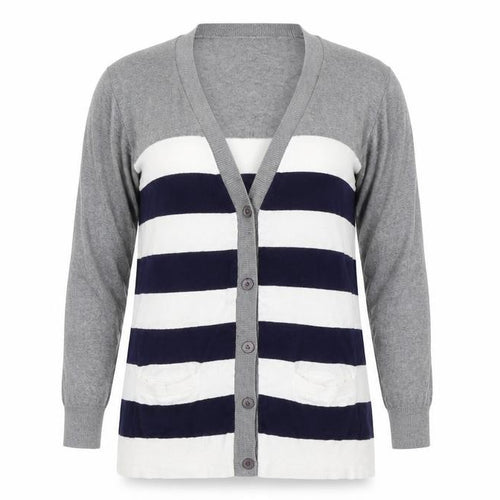Gap Womens Blue Striped  Cardigan Jumper Size S