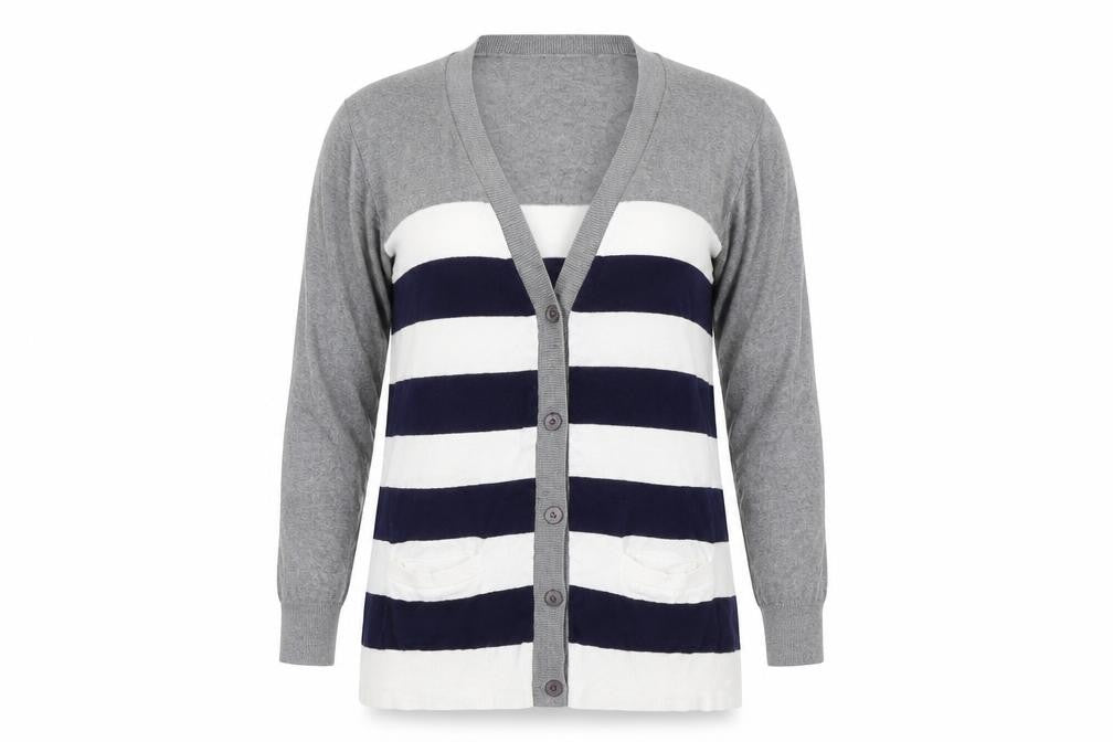 Gap Womens Blue Striped  Cardigan Jumper Size S