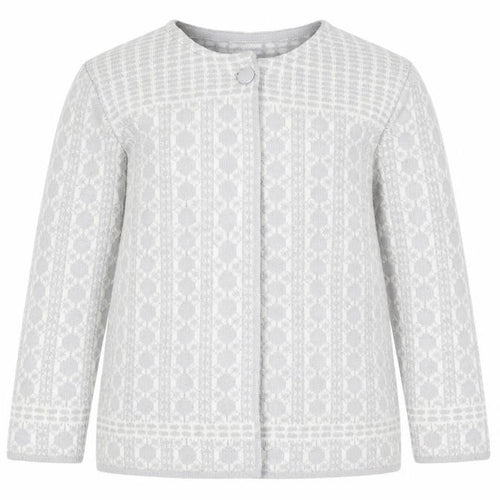 Afibel Womens Grey Geometric  Cardigan Jumper Size 16