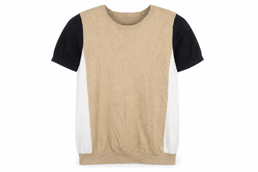 Front view of Next women’s beige knit jumper, size UK 12