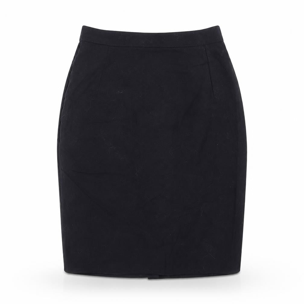 Front view of Marks & Spencer women’s blue straight & pencil skirt, size UK 26
