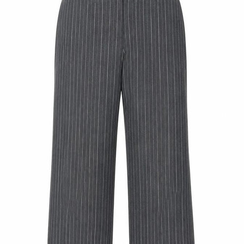 Marks and Spencer Womens Grey Striped  Cropped Trousers Size 6 L21 in