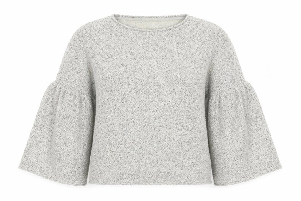Front view of Marks & Spencer women’s beige jumper, size UK 14