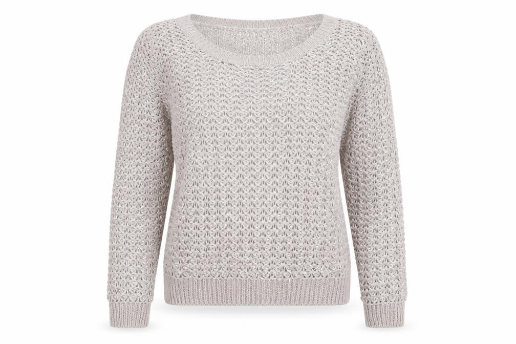 Front view of Next women’s grey jumper, size L, - sequins