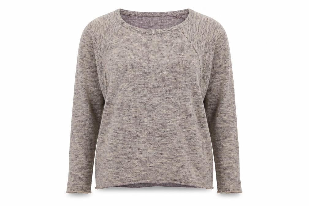 Front view of Topshop women’s beige knit jumper, size UK 10