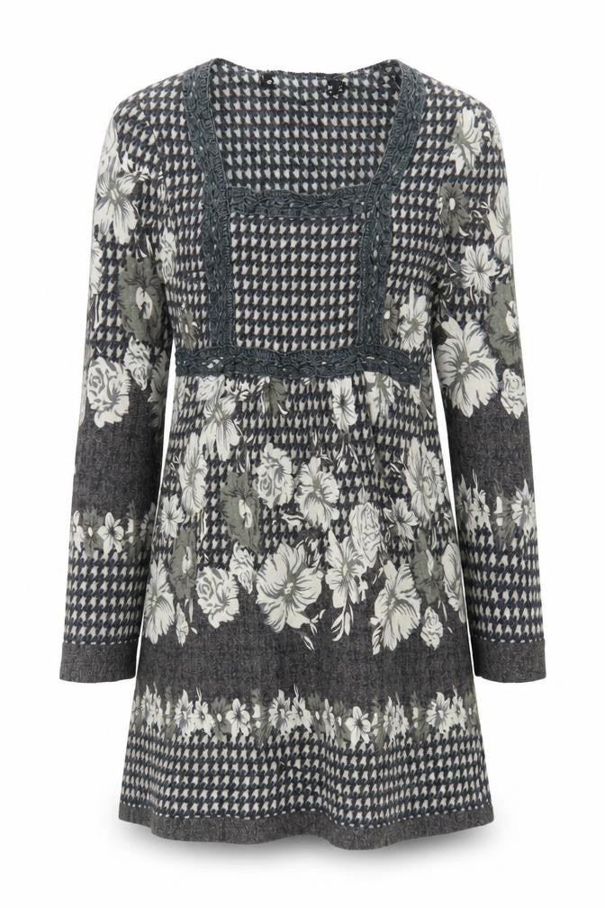 Preworn Womens Grey Floral  Jumper Dress  Size M