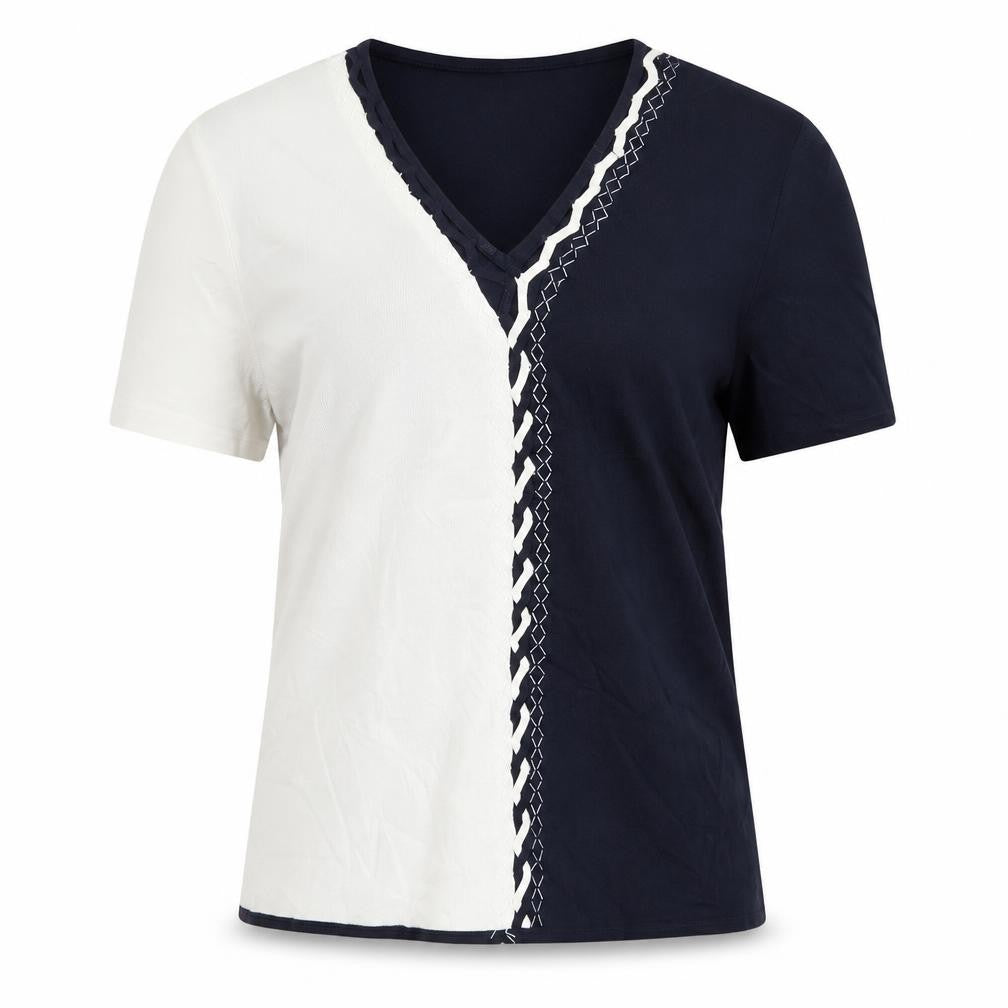 Front view of Al Paradise women’s blue basic blouse, size M