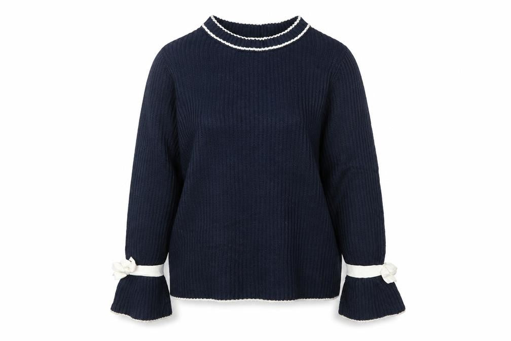 Front view of Papaya women’s blue jumper, size S