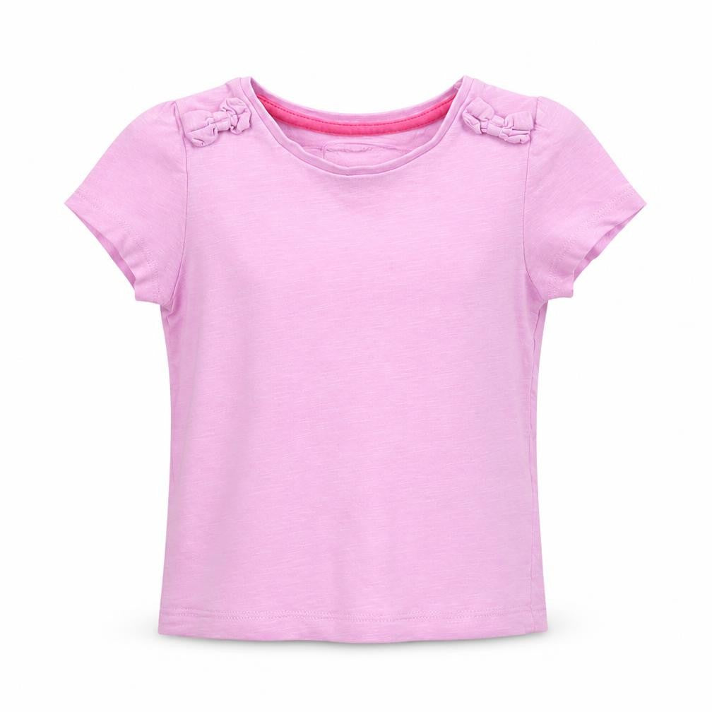 Front view of Tu girls’ purple basic t-shirt, size 9-12, months
