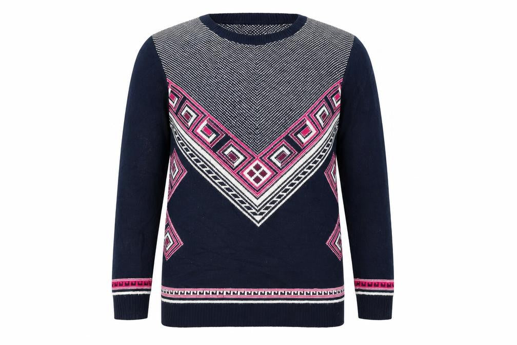 Front view of Parisian women’s blue jumper, size M