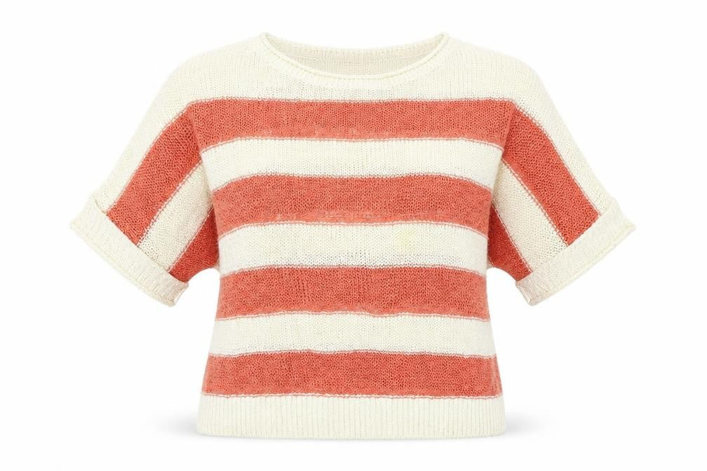 Front view of Wallis women’s beige striped jumper, size L