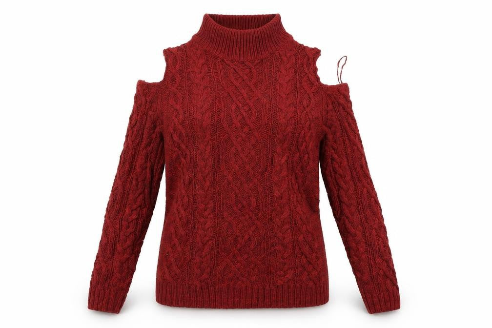 Front view of Matalan women’s red jumper, size M