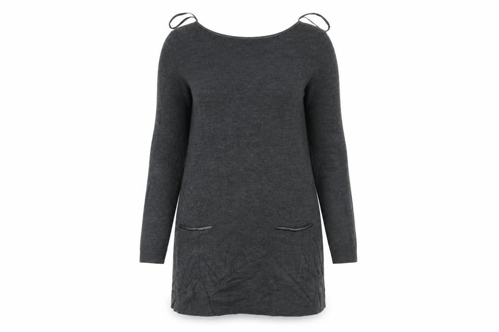 Front view of Marks & Spencer women’s black a-line, size UK 14