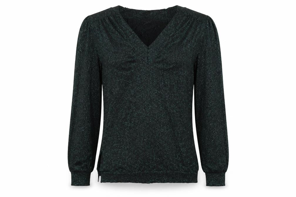Front view of F&F women’s green jumper, size UK 8