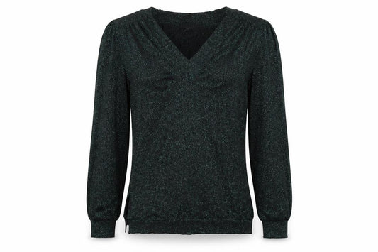 Front view of F&F women’s green jumper, size UK 8
