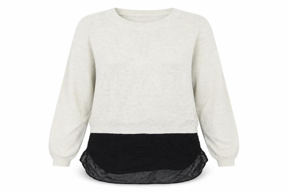 Front view of F&F women’s beige jumper, size UK 12