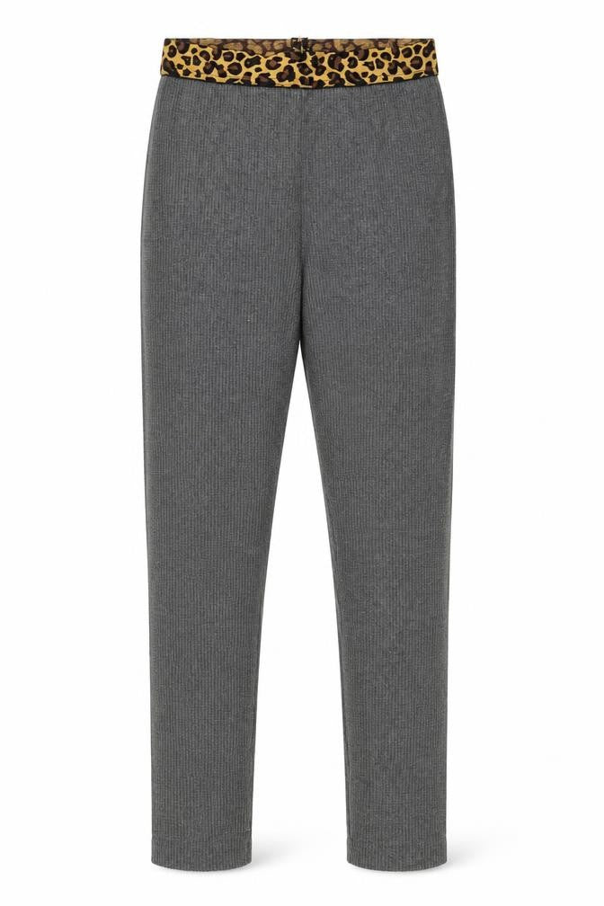 Front view of Preworn women’s grey trousers, size XL, 23-inch leg