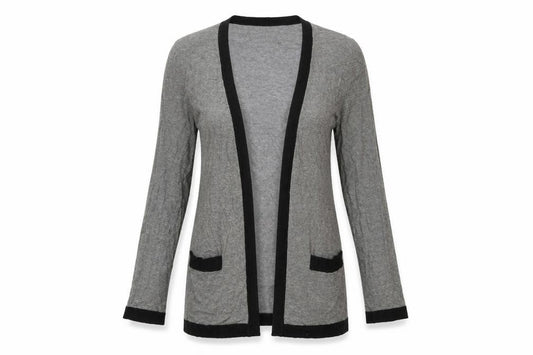 Front view of Next women’s grey wrap jumper, size UK 10