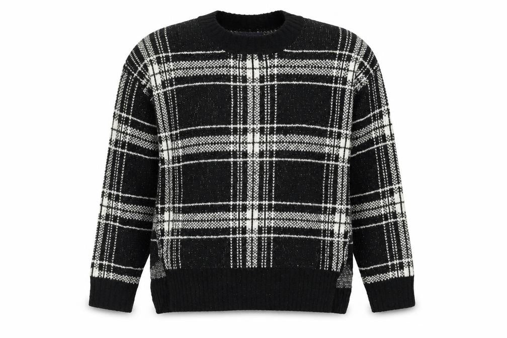 Front view of Marks & Spencer women’s black geometric jumper, size M