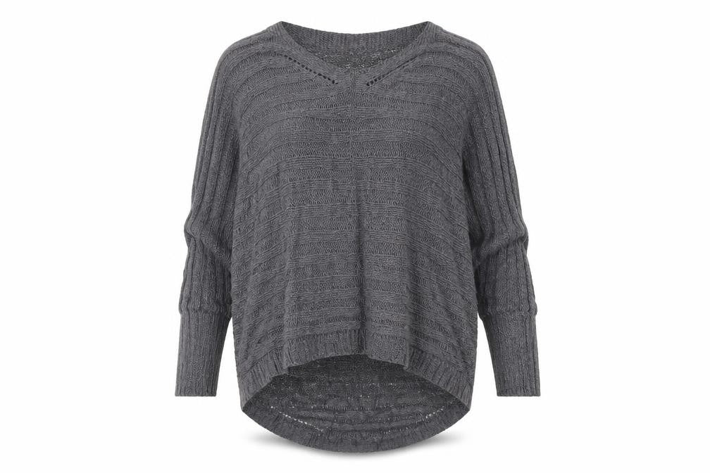 Front view of New Look women’s grey jumper, size M
