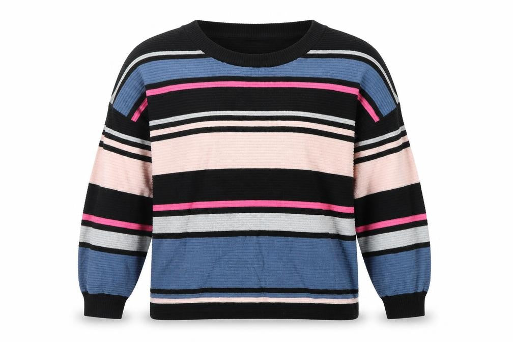 Front view of Divided women’s multicoloured striped jumper, size M