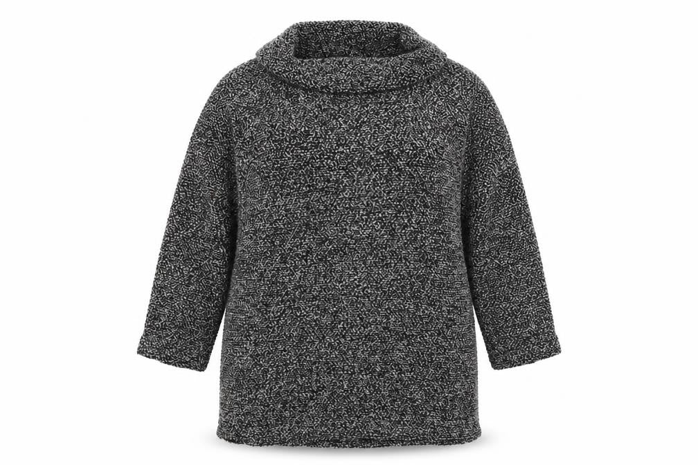 Front view of CMD women’s grey jumper, size UK 18