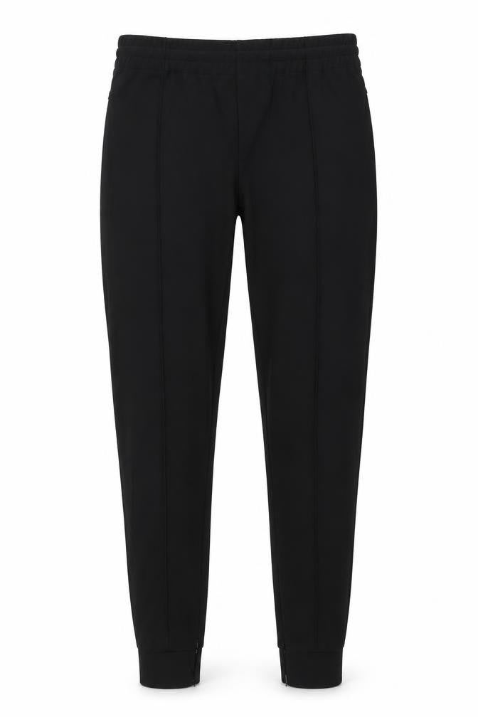 Front view of Verossa women’s black jegging trousers, size M, 30-inch leg