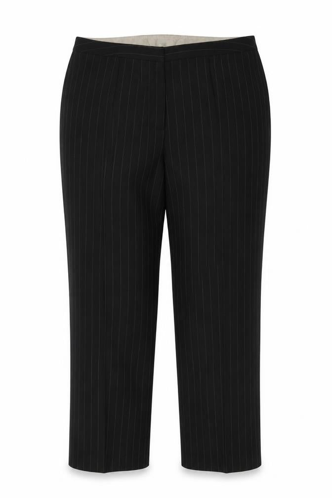 Front view of Essence women’s black trousers, size UK 20, 29-inch leg