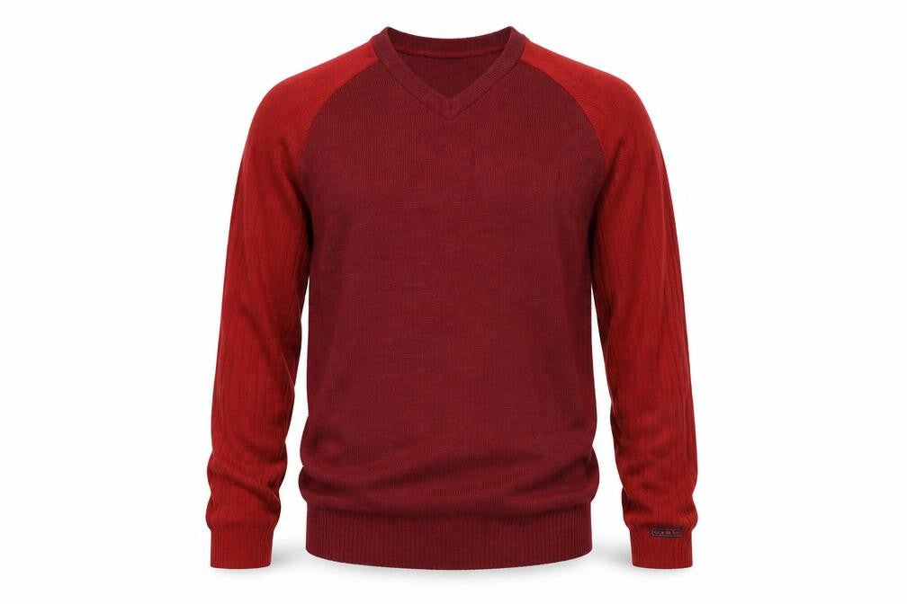 Front view of Vans men’s red jumper, size L