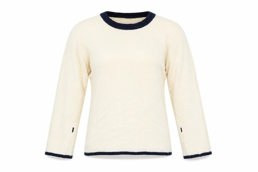 Front view of Capsule women’s ivory jumper, size M