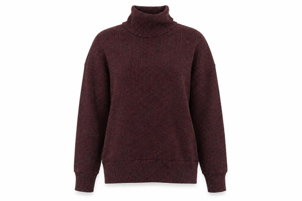 Front view of Topshop women’s red jumper, size UK 6