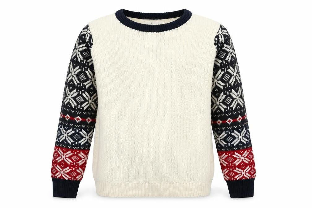 Front view of pepperts boys’ ivory jumper, size 8, years