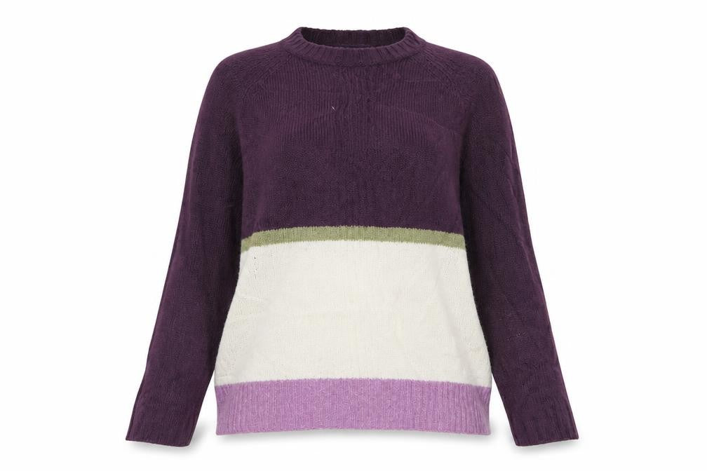Front view of Marks & Spencer women’s purple jumper, size M