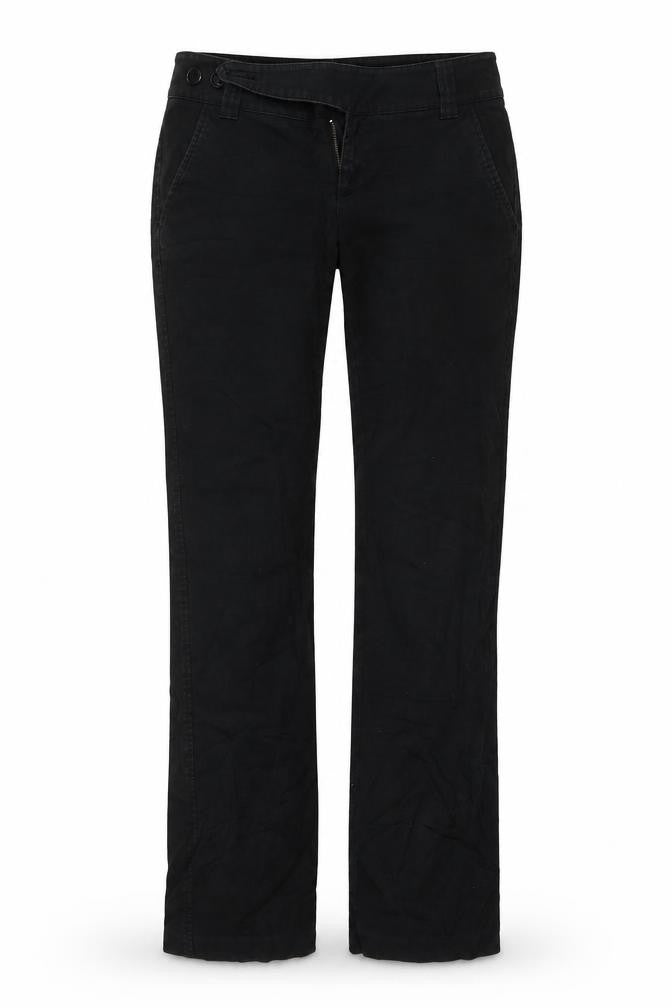 Front view of Mexx women’s black denim straight jeans, size UK 6, 31-inch leg
