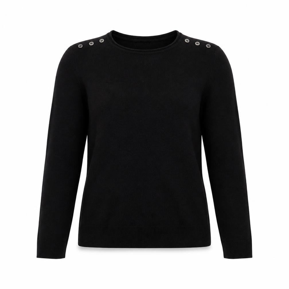 Front view of Primark women’s black jumper, size UK 10