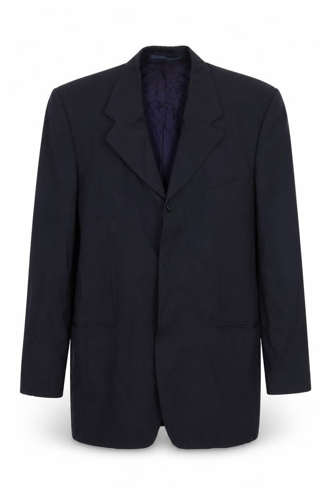 Front view of Detail women’s blue ramie jacket blazer, size UK 40