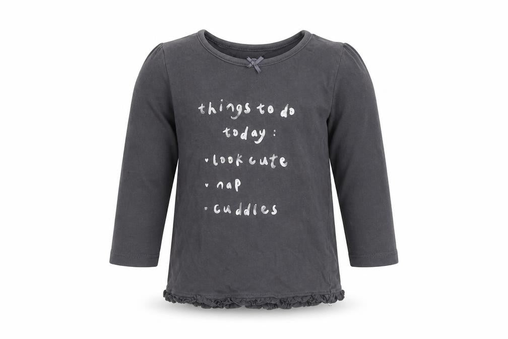 Front view of George Baby Grey Basic T-Shirt, size 9-12, Months